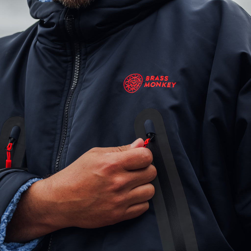 Unisex Brass Monkey Dip Coat Navy