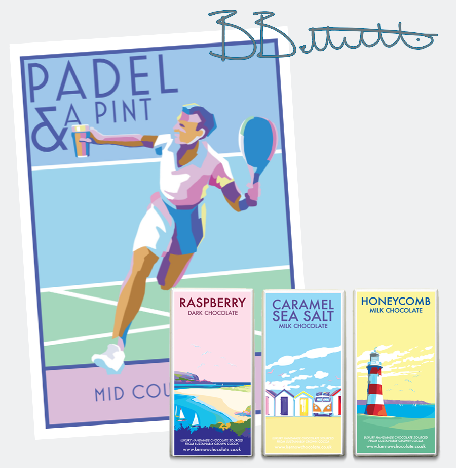 Padel and Pint A4 Print