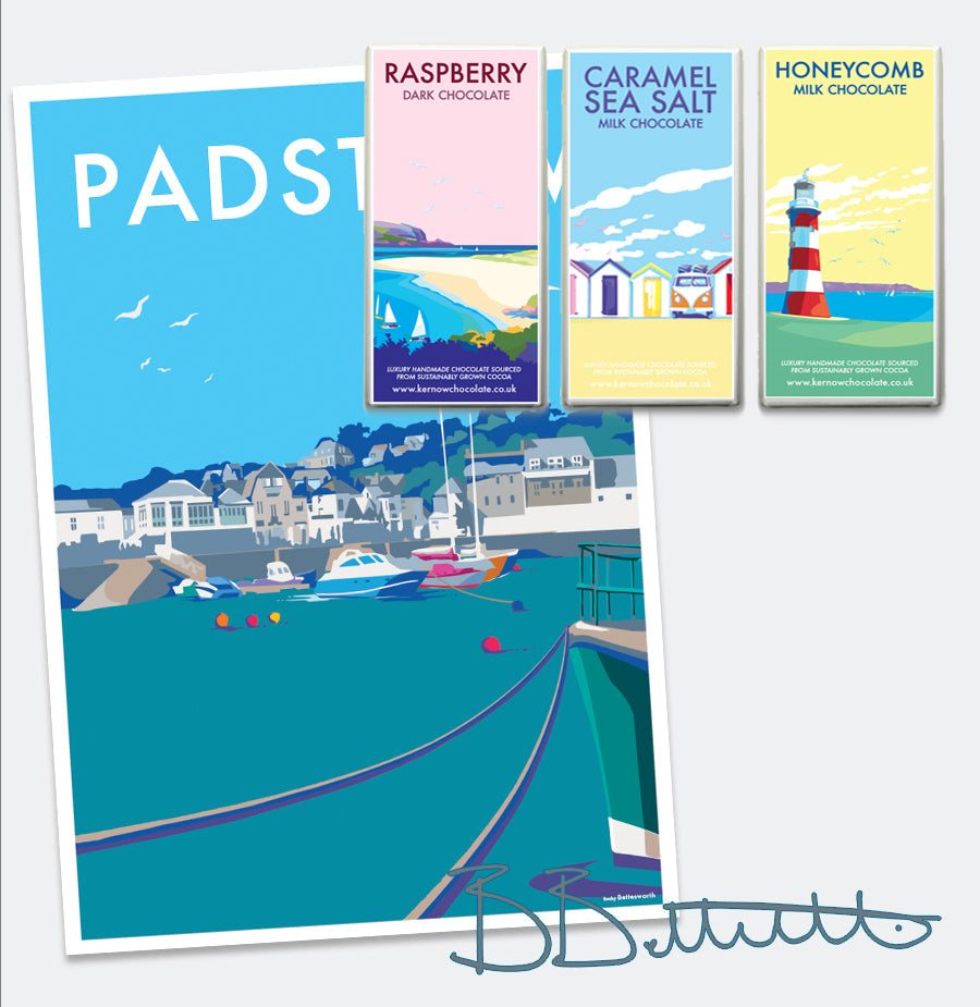 Padstow Vintage Travel Poster Print