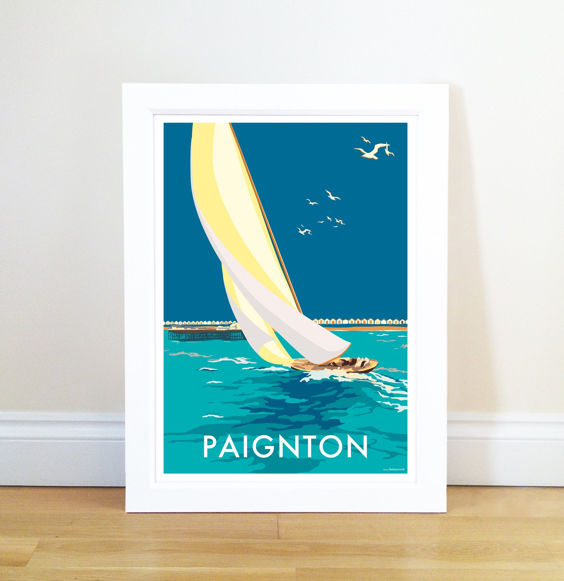 Paignton Sailing Boat Vintage Travel Poster