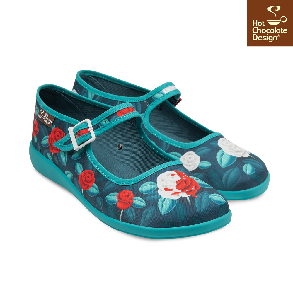 Paint the Roses Red Gothic Floral Mary Jane Flats