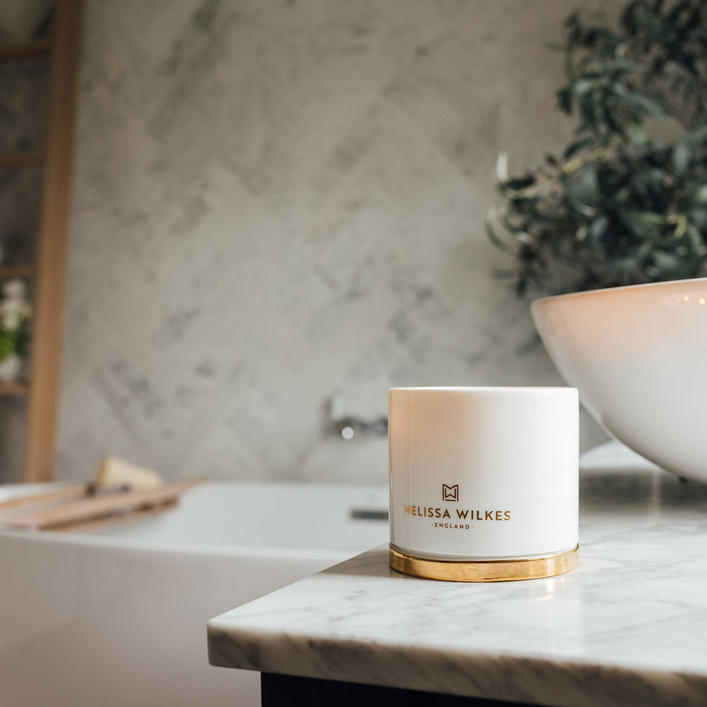 Pomelo Bitters Fine Bone China Candle with Gold Gilt Lid