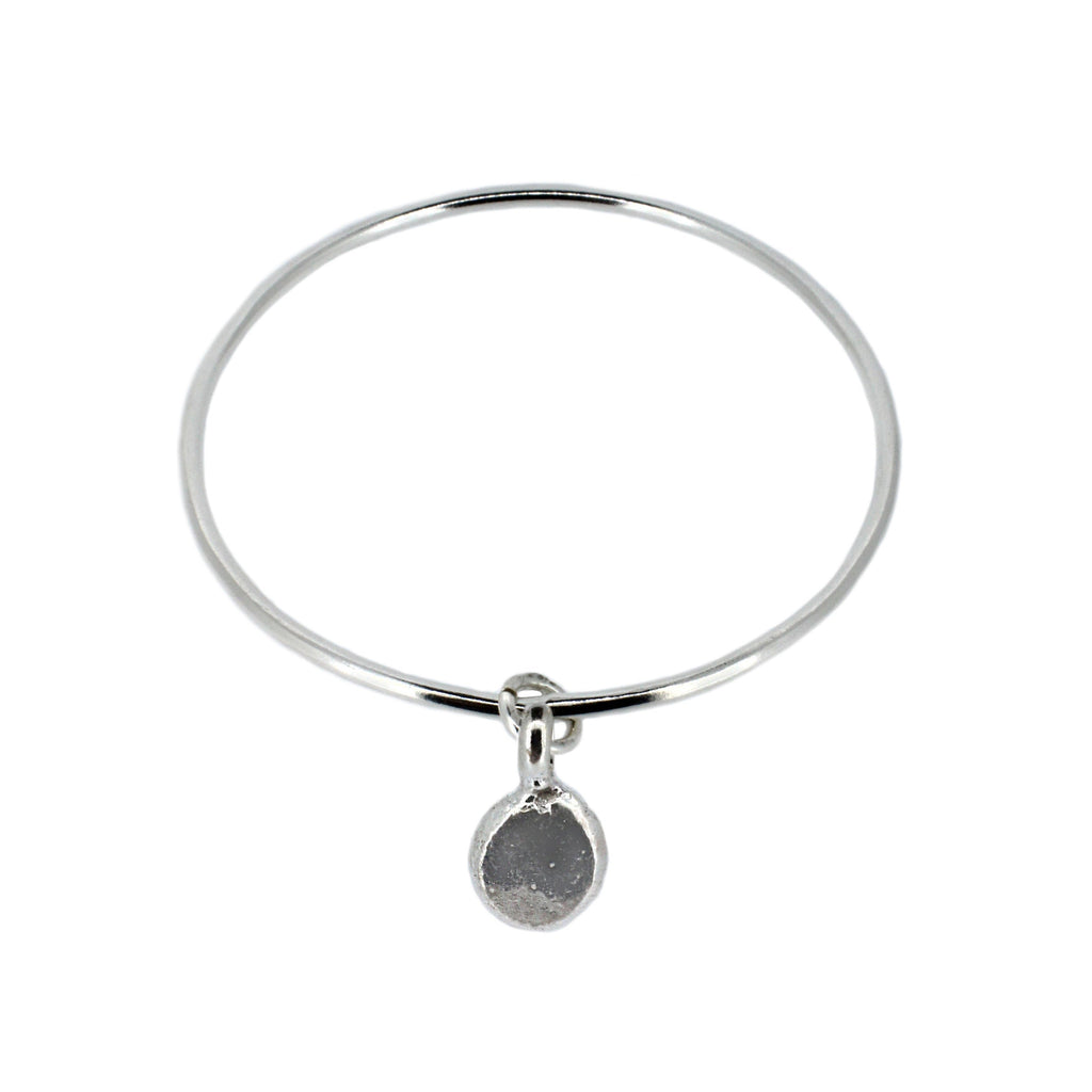 Pebble Charm Bangle in Sterling Silver