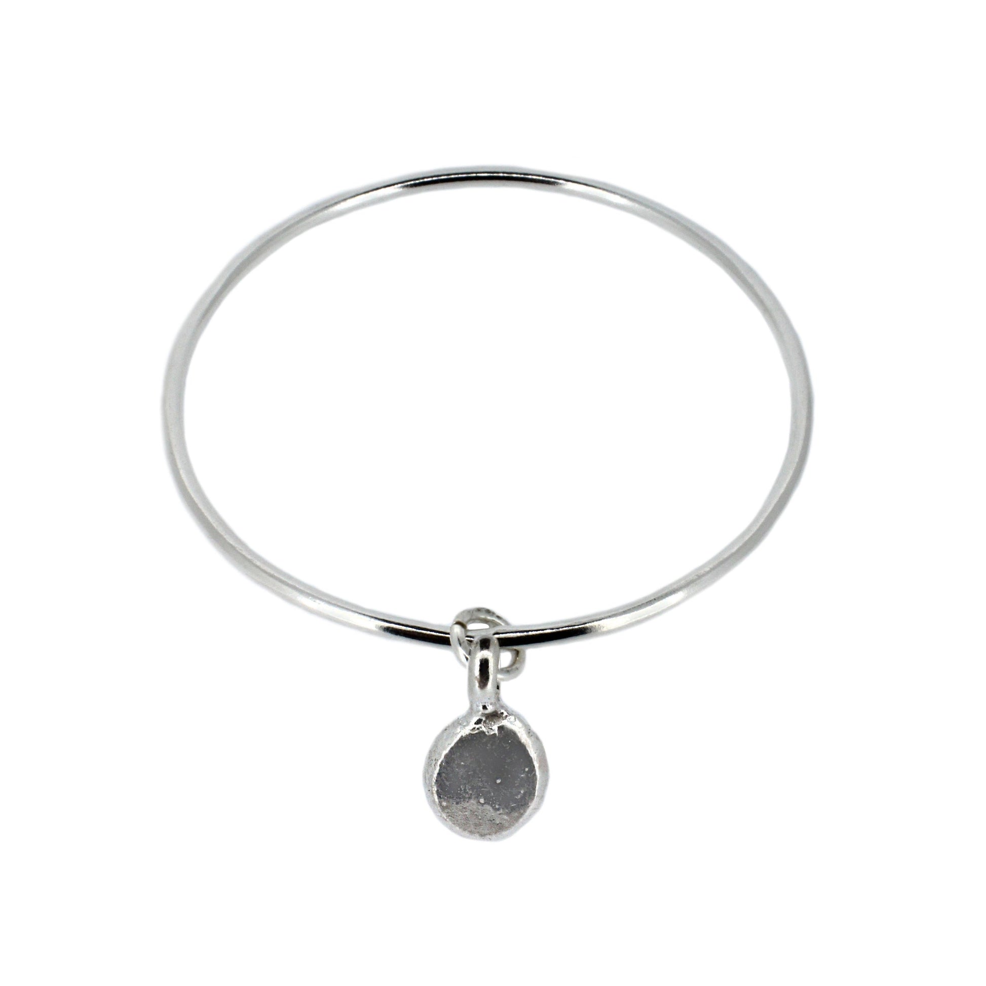 Pebble Charm Bangle in Sterling Silver