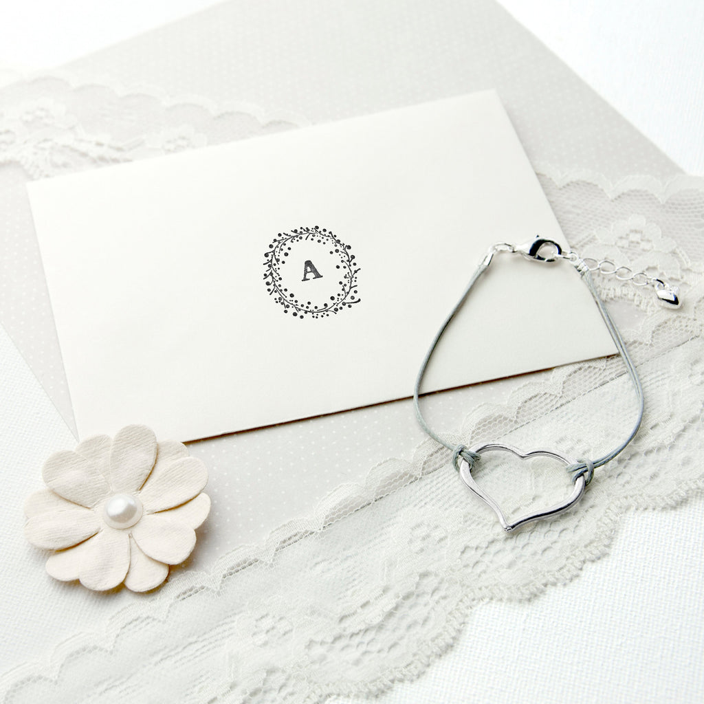 Sterling Silver Heart Woven Bracelet