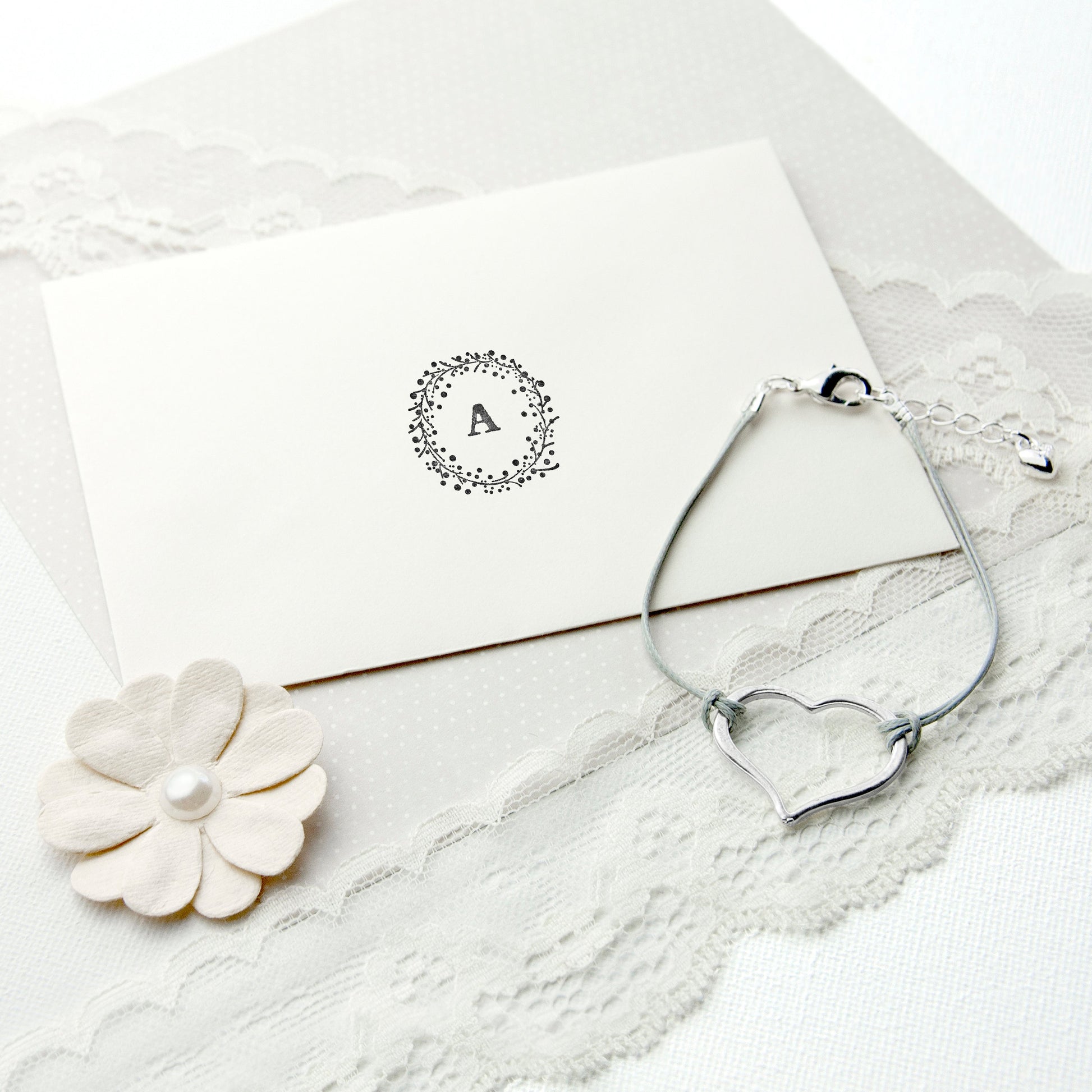 Sterling Silver Heart Woven Bracelet