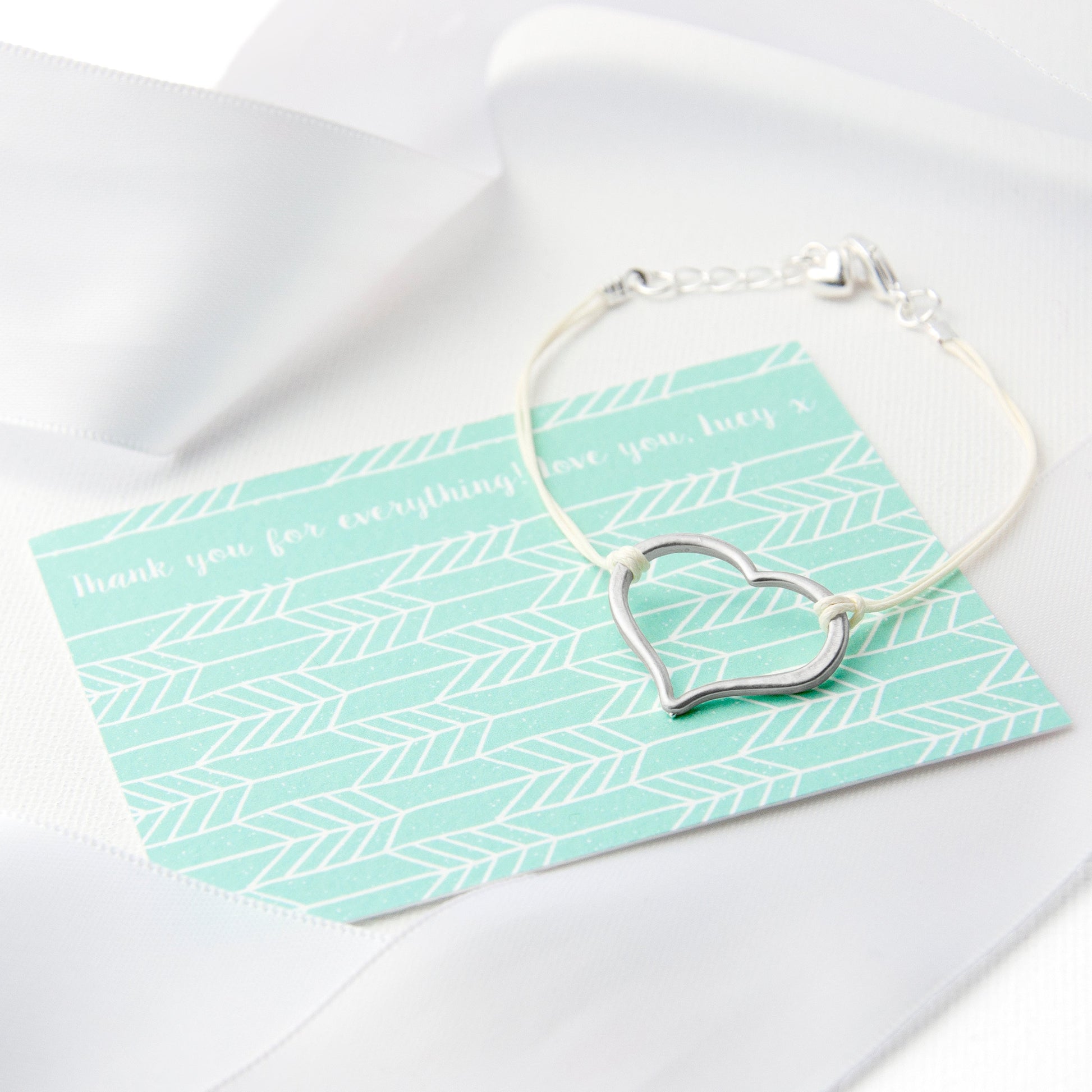 Sterling Silver Heart Woven Bracelet