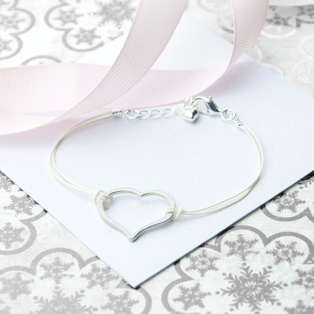 Sterling Silver Heart Woven Bracelet