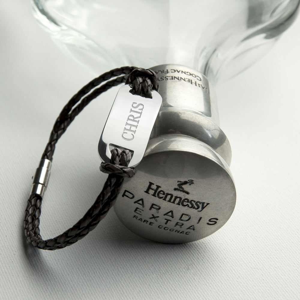 Personalised Men's Statement Woven Brown Leather Bracelet