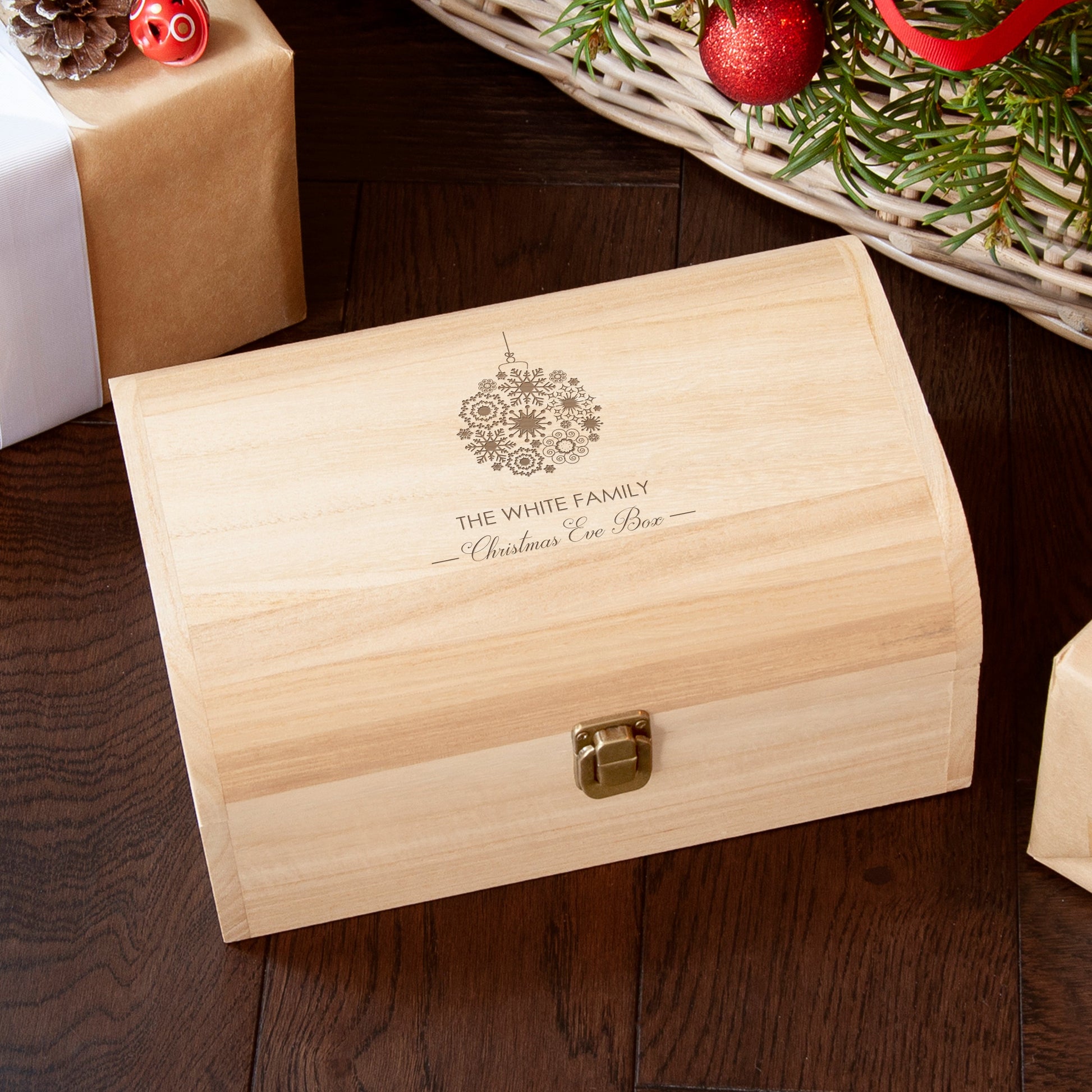 Personalised Bauble Family Christmas Eve Chest
