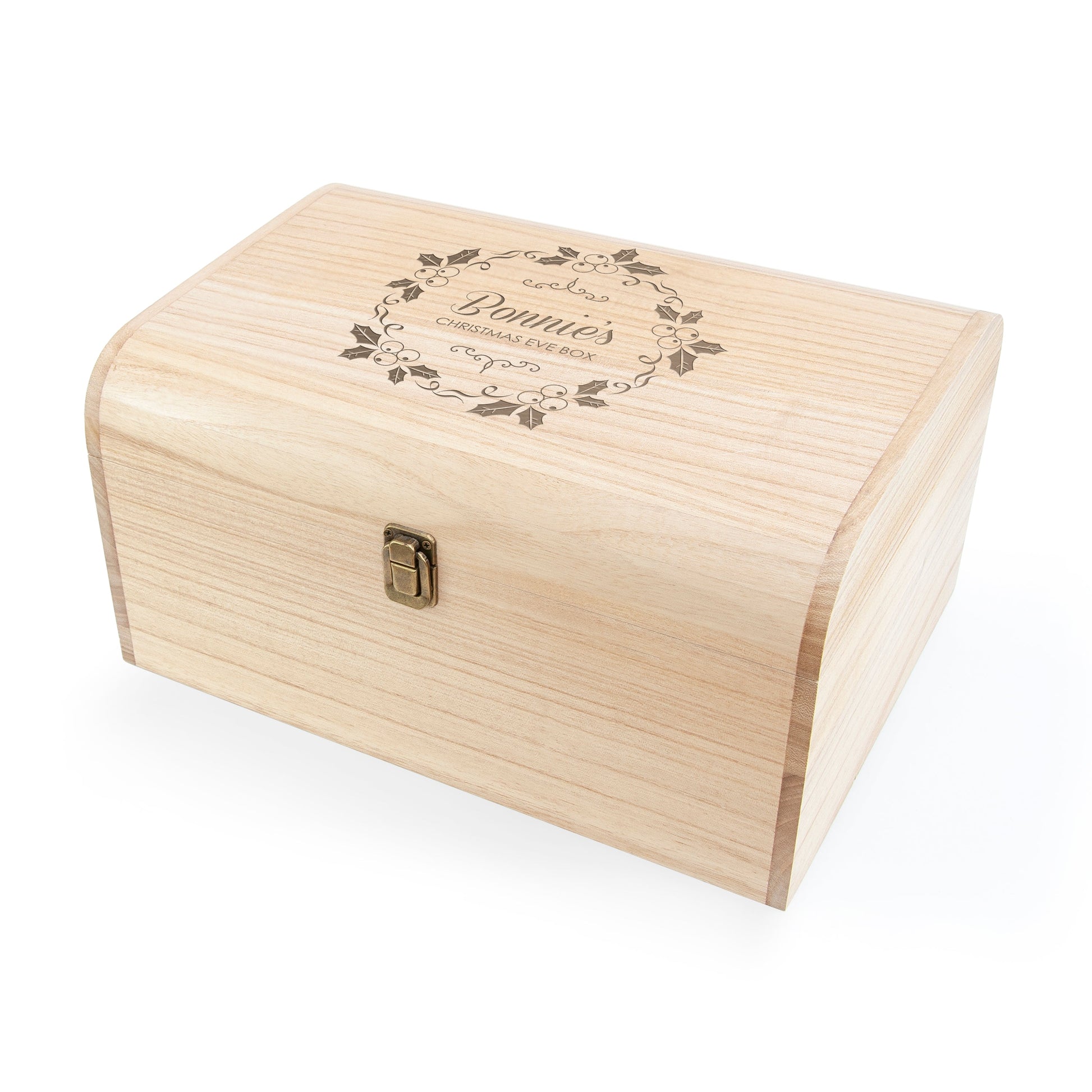 Personalised Christmas Eve Chest with Mistletoe Wreath