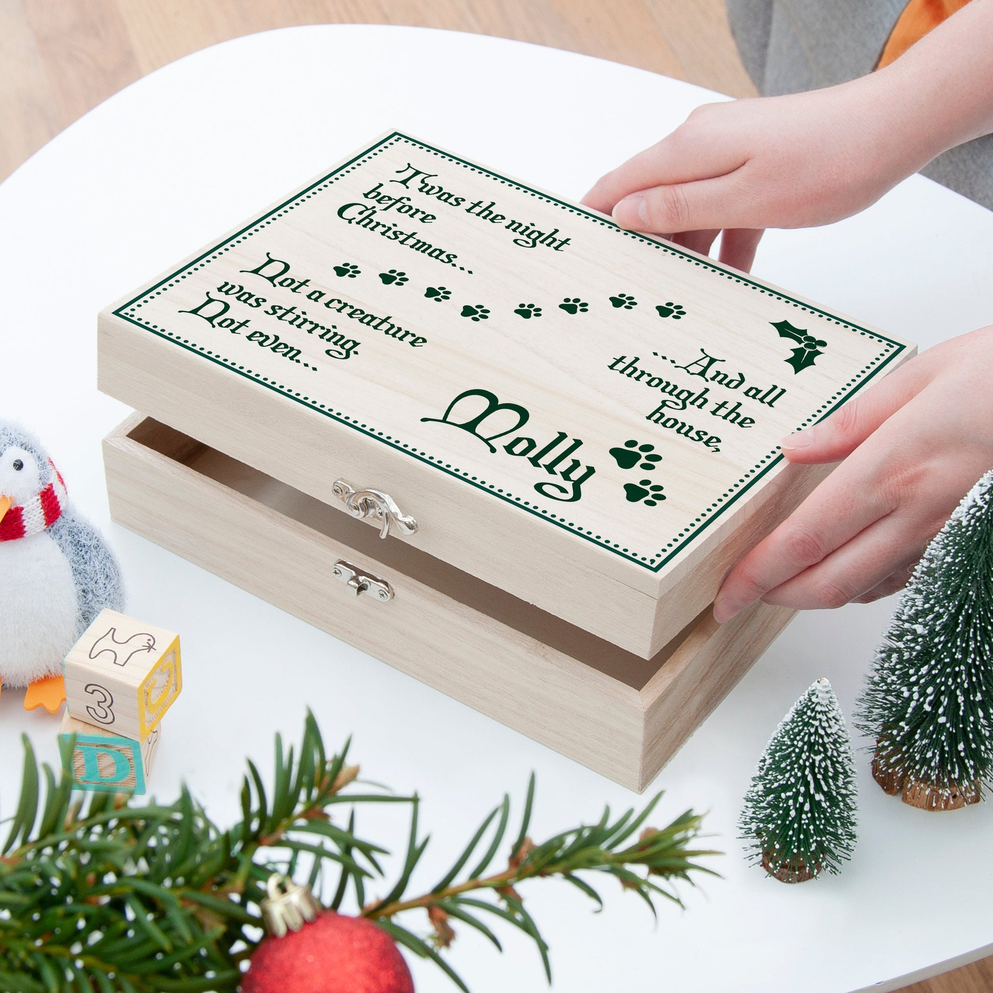 Personalised Pet Christmas Eve Box with Twas The Night Before Design