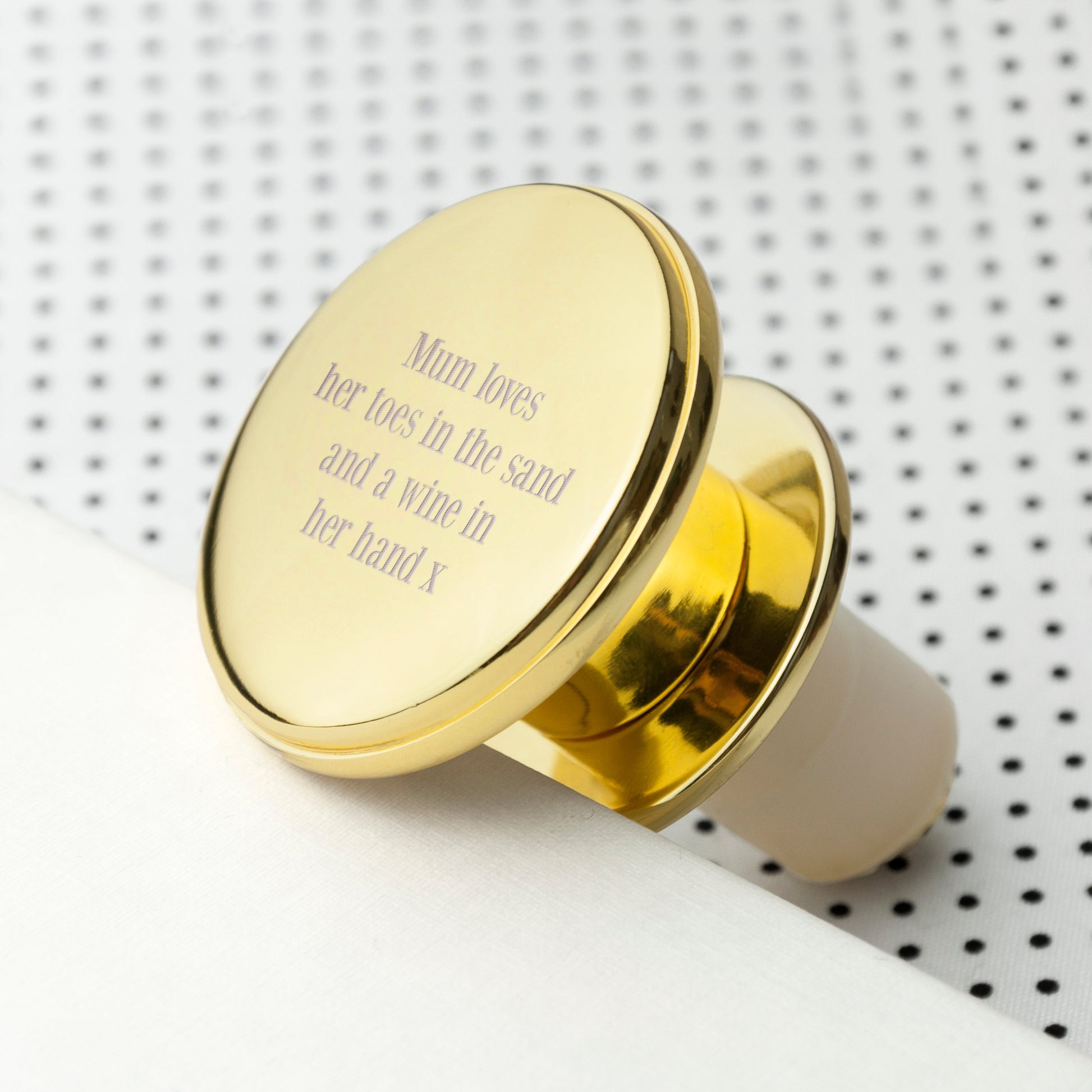 Personalised Luxury Bottle Stopper in Silver or Gold