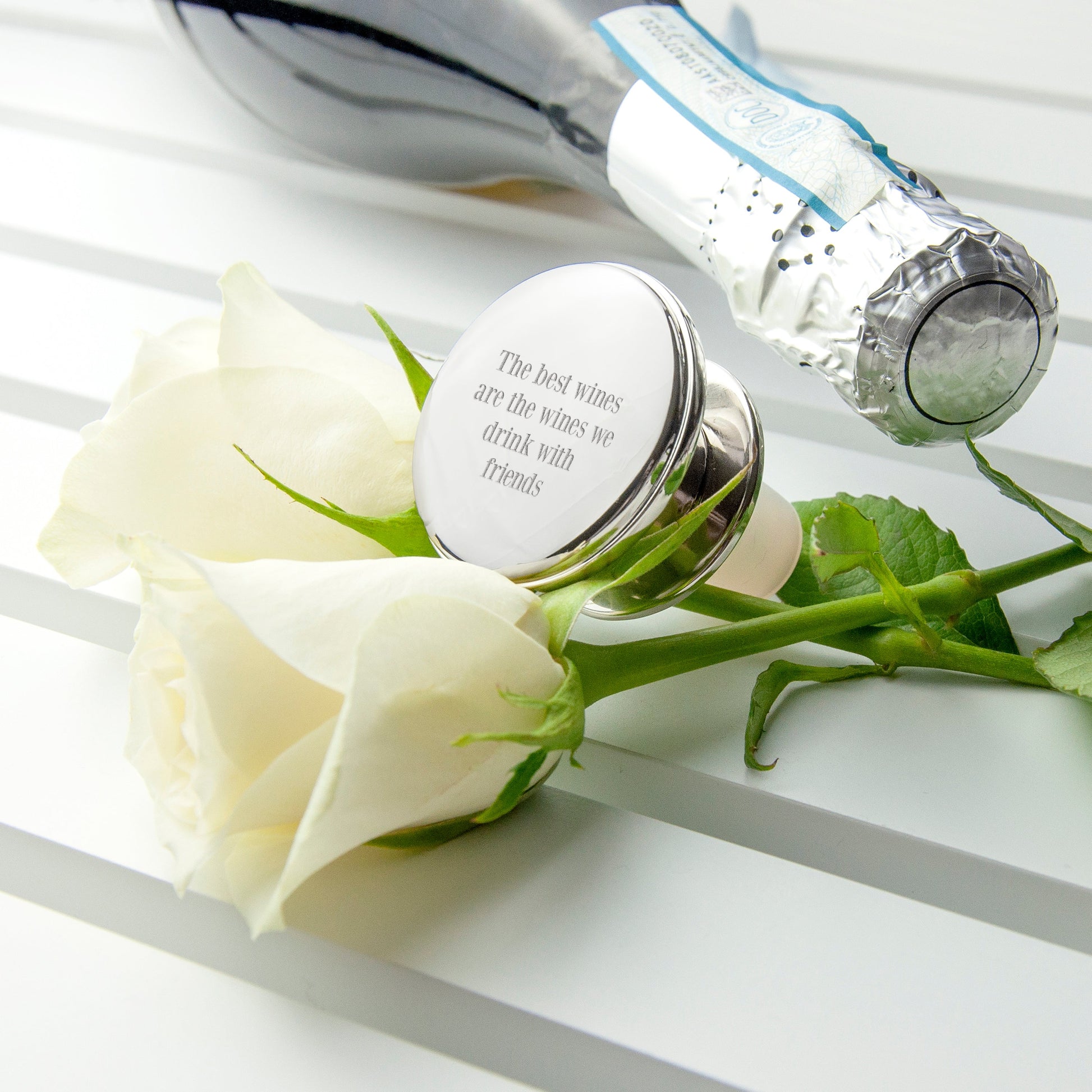 Personalised Luxury Bottle Stopper in Silver or Gold