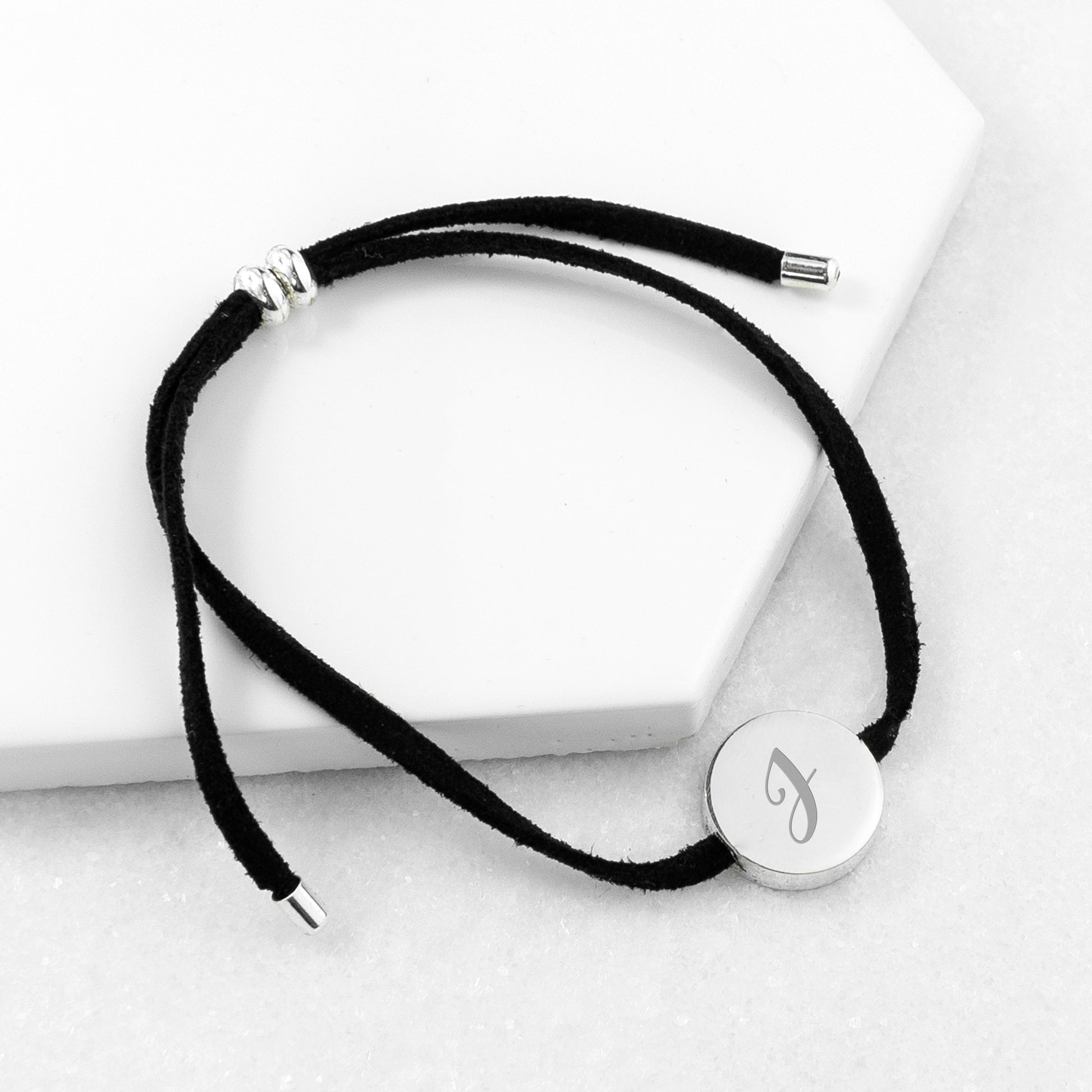 Personalised Initial Black Bracelet Always with You