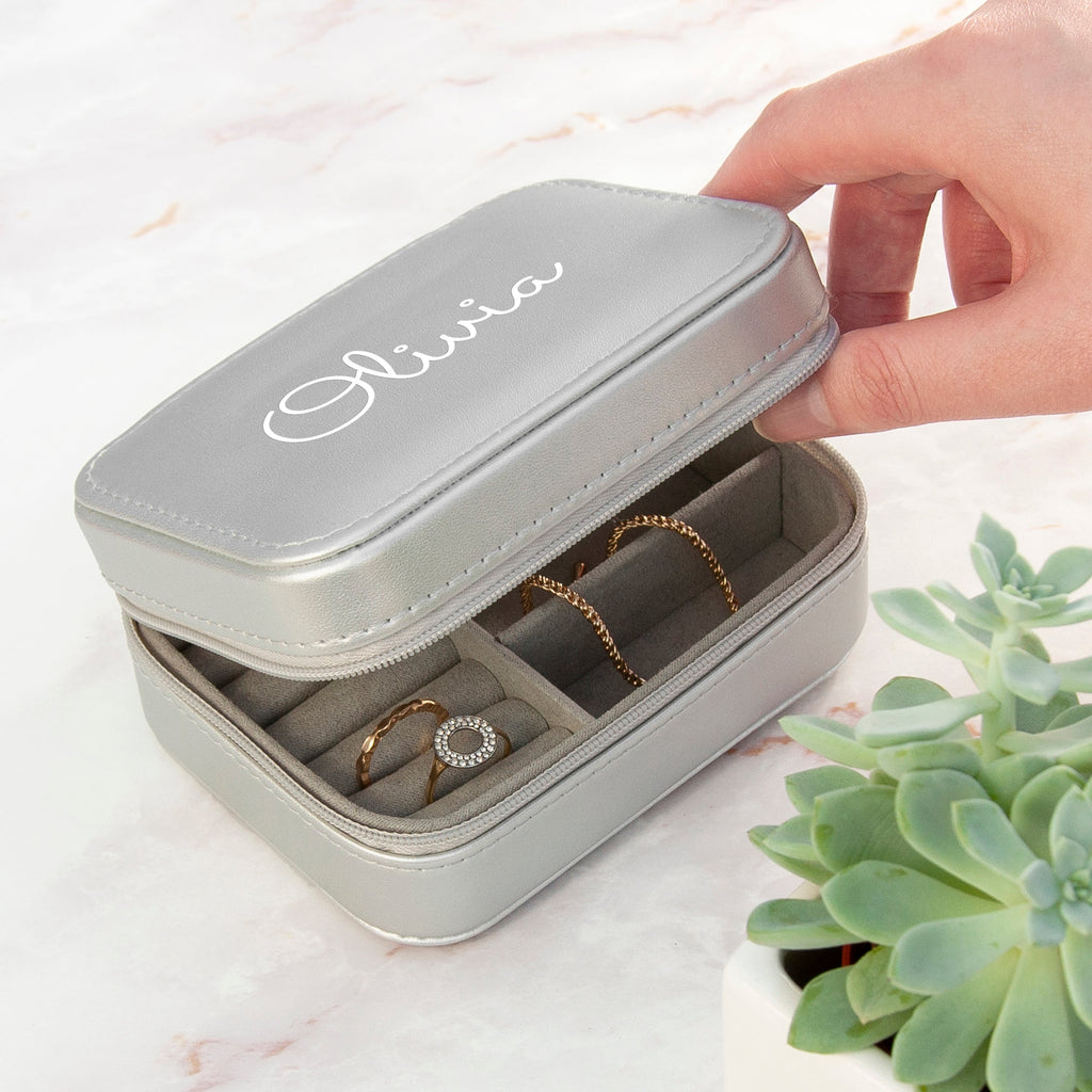 Personalised Silver Travel Jewellery Case