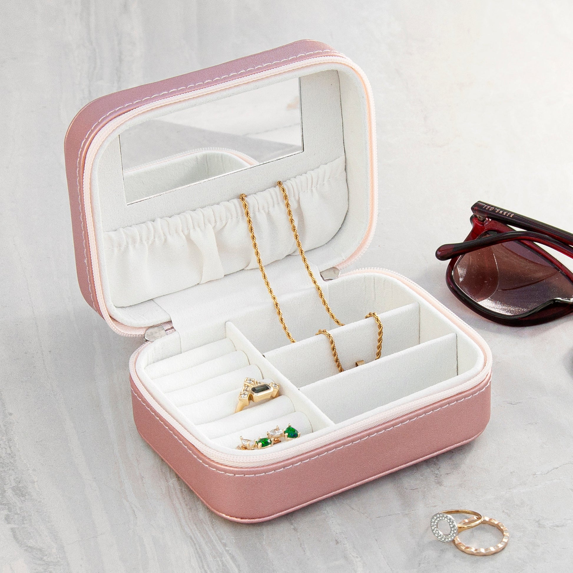 Personalised Pink Travel Jewellery Case