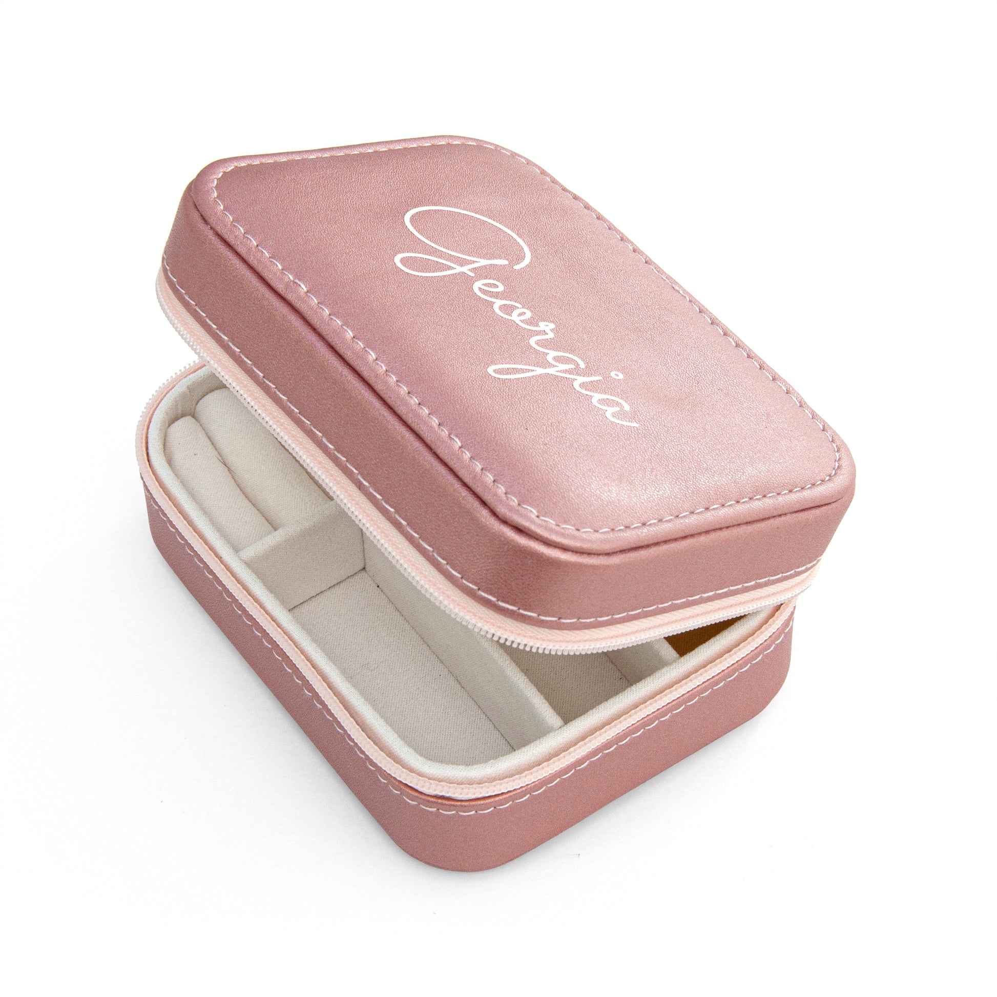 Personalised Pink Travel Jewellery Case