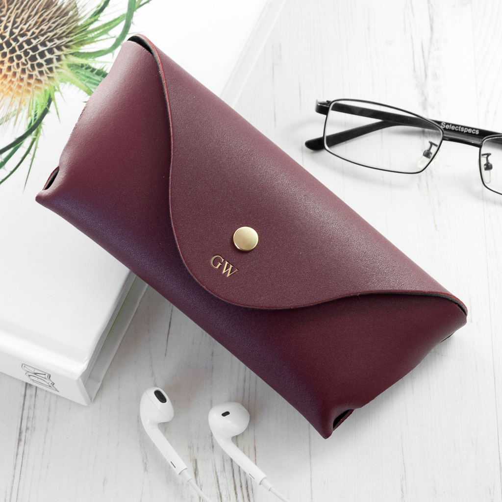 Personalised Leather Origami Glasses Case
