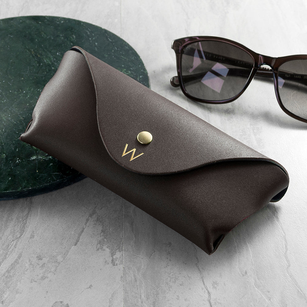 Personalised Leather Origami Glasses Case