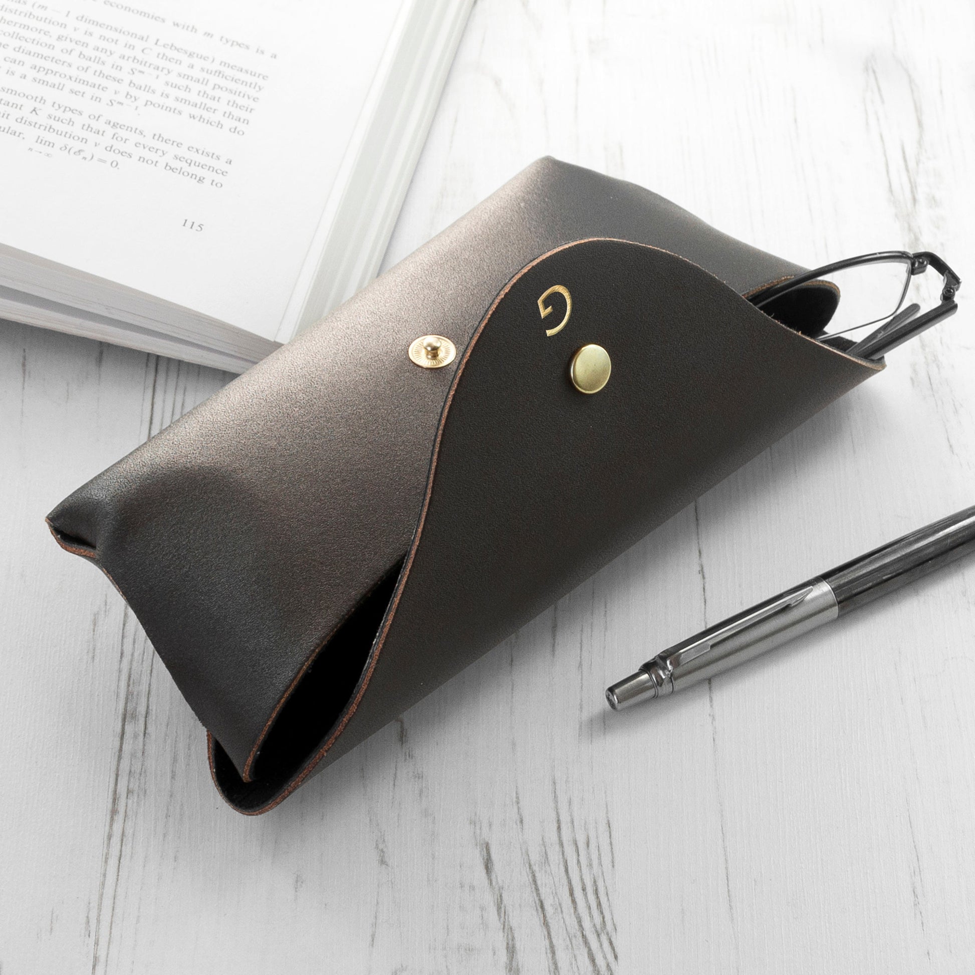Personalised Leather Origami Glasses Case