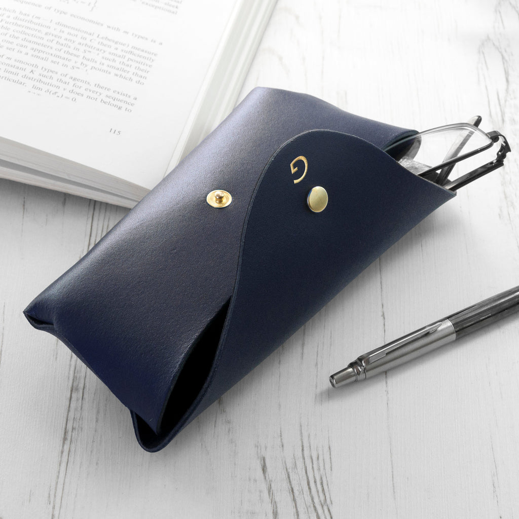Personalised Leather Origami Glasses Case
