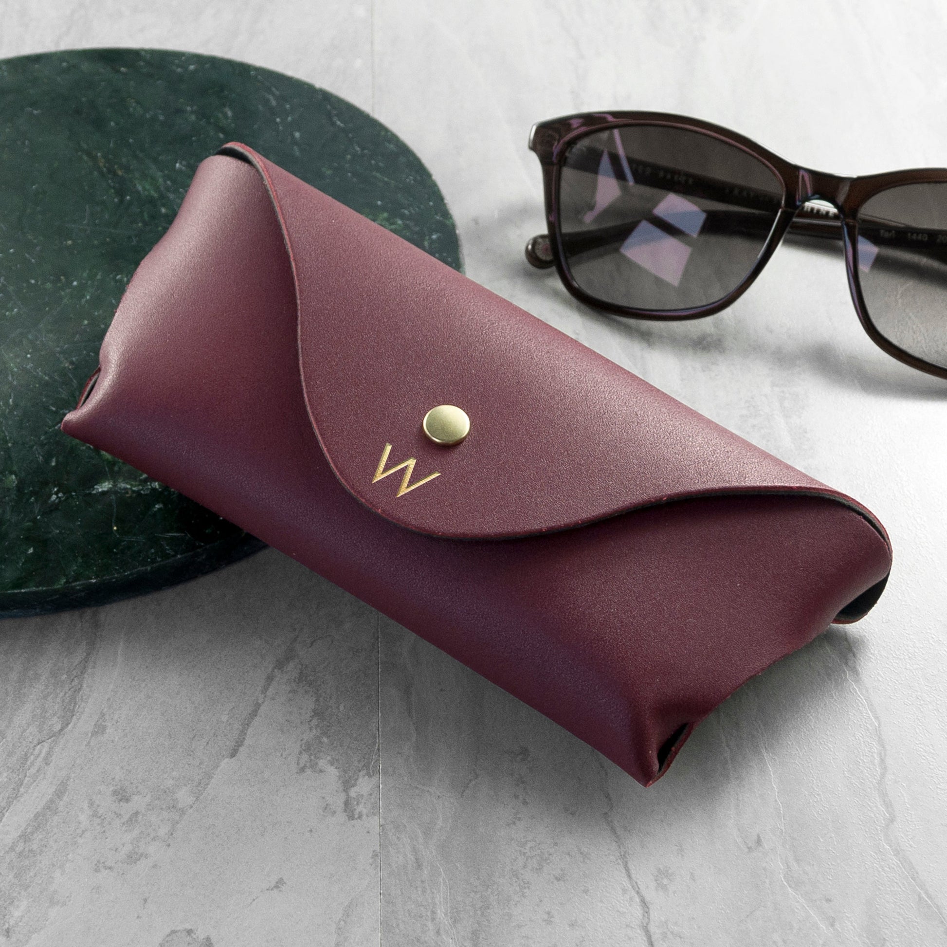 Personalised Leather Origami Glasses Case