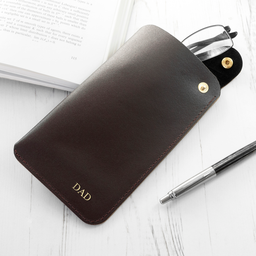 Personalised Leather Glasses Case