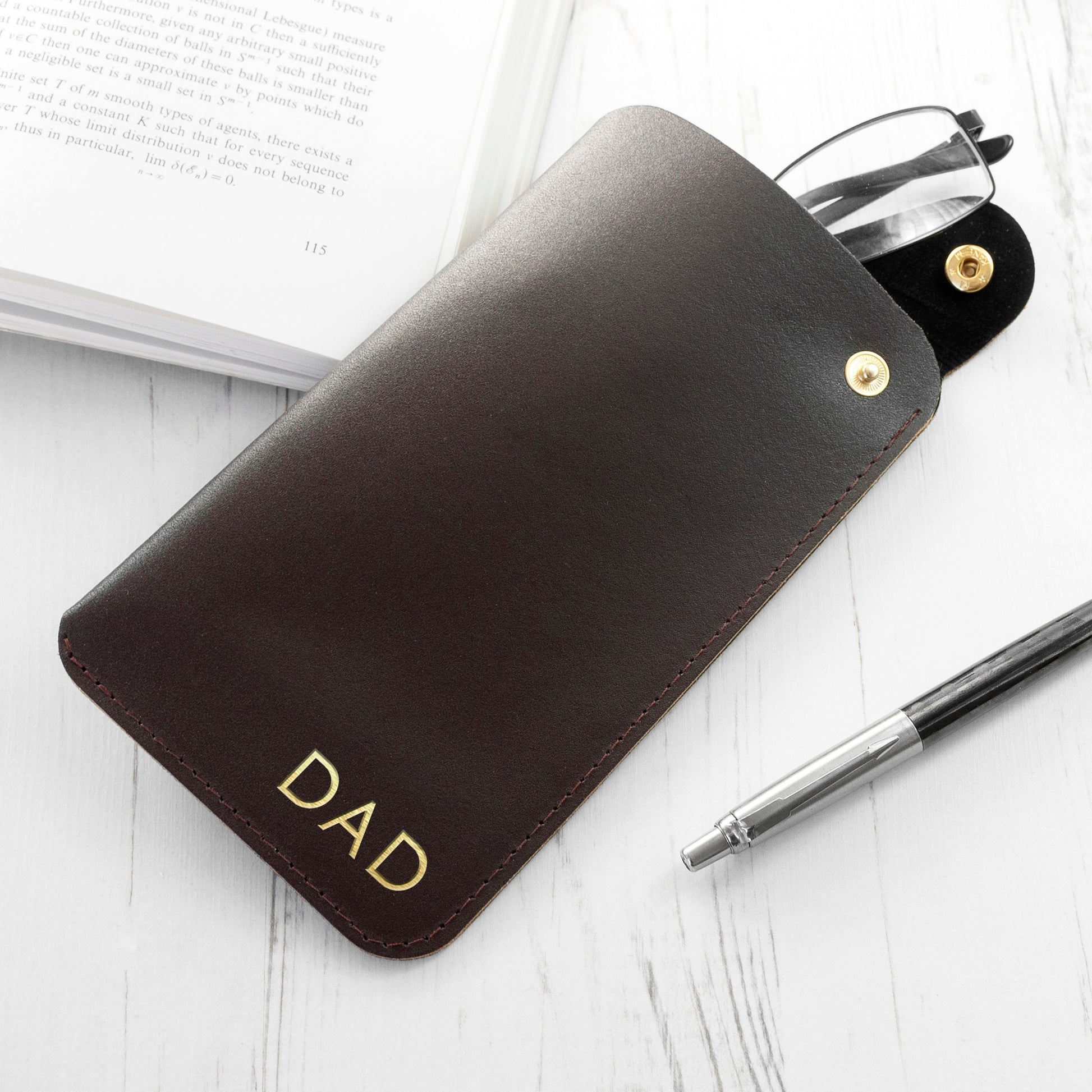 Personalised Leather Glasses Case