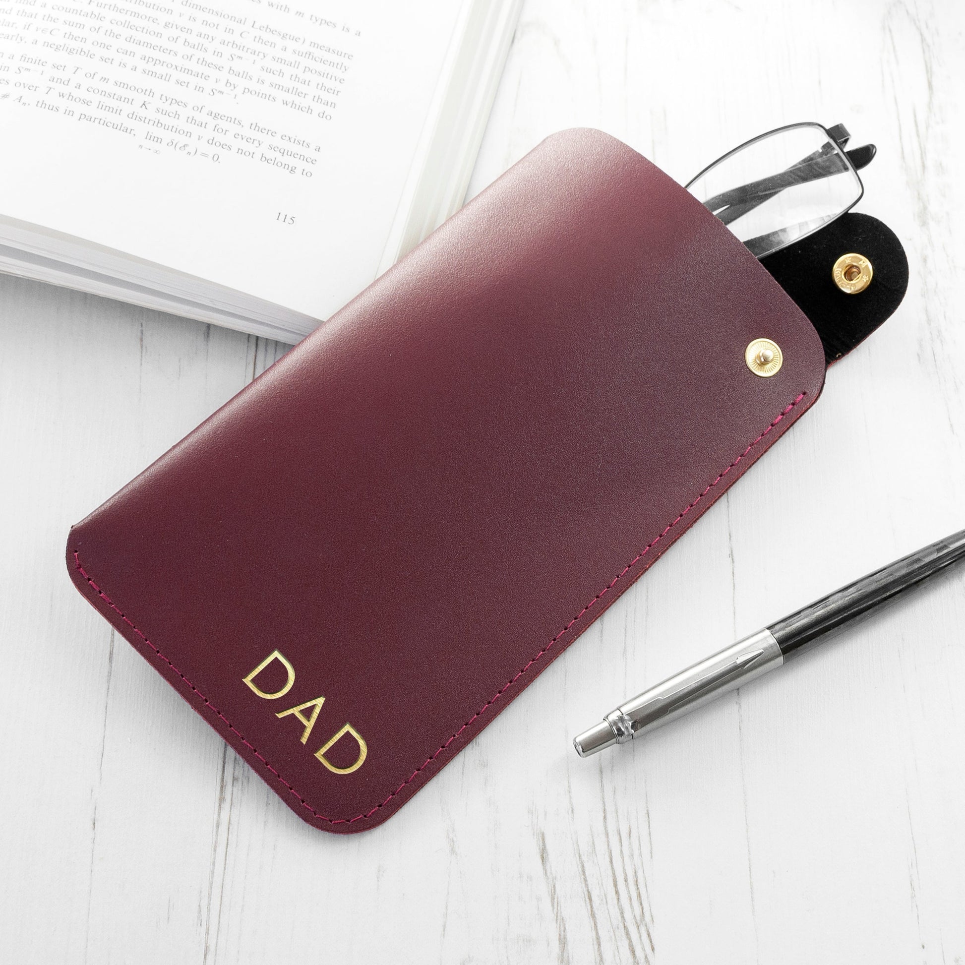 Personalised Leather Glasses Case
