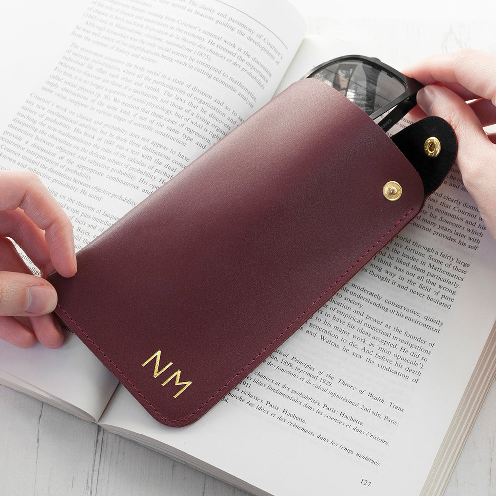 Personalised Leather Glasses Case