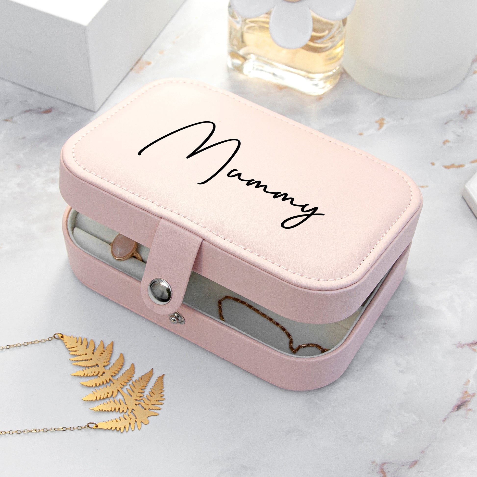 Personalised Blush Pink Jewellery Case