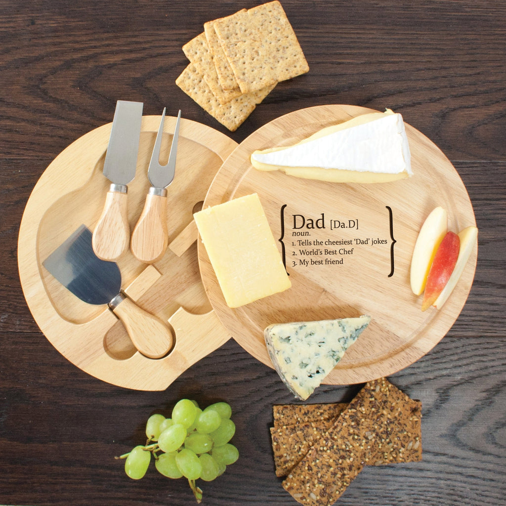 Personalised Definition Cheese Board Set with Knives