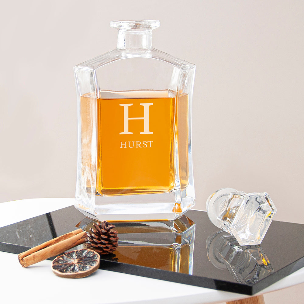 Personalised Luxury Monogram Hexagonal Decanter