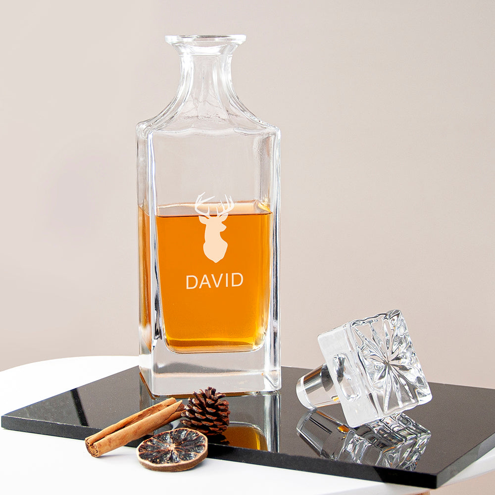 Personalised Stag Square Decanter