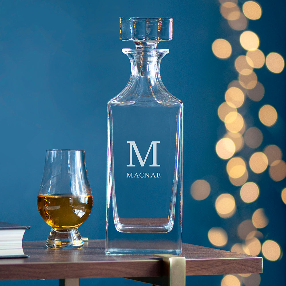 Personalised Monogram Square Decanter 880ml