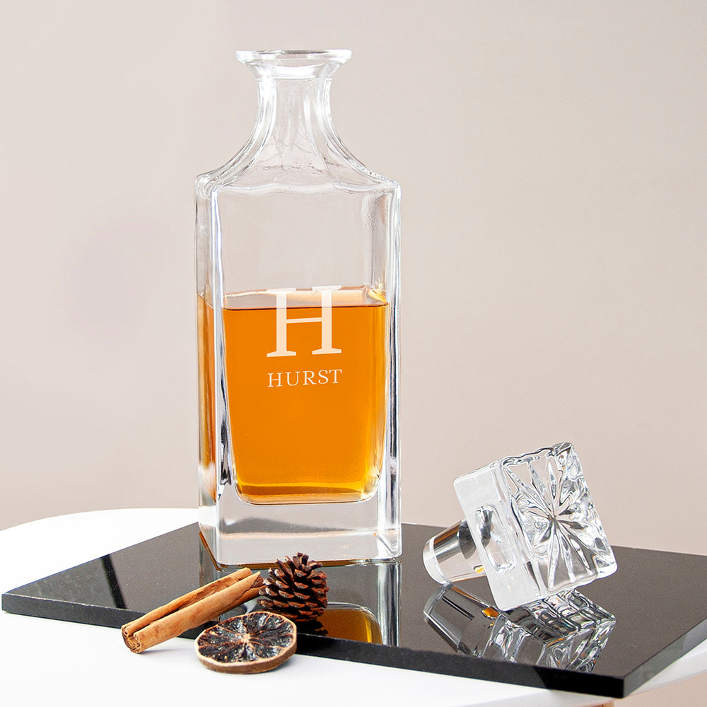 Personalised Monogram Square Decanter 880ml