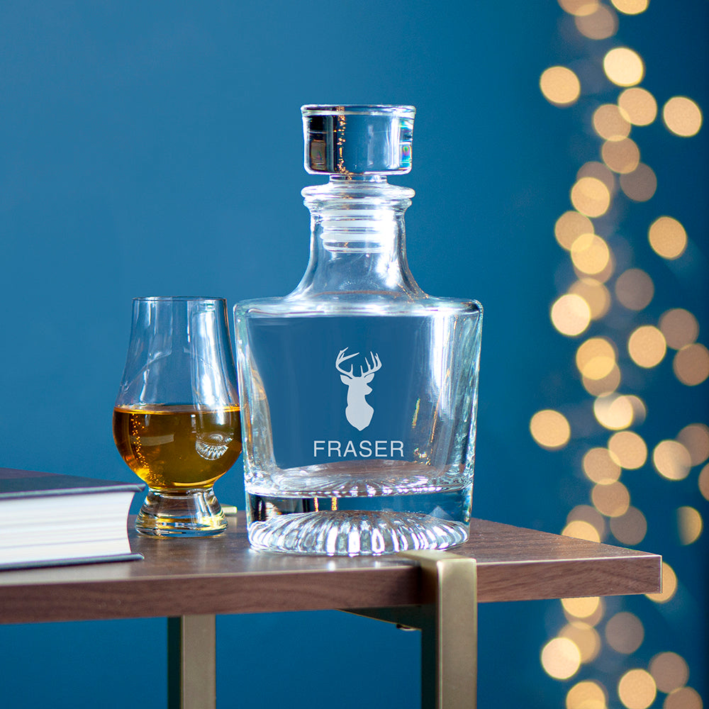 Personalised Elegance Stag Round Decanter