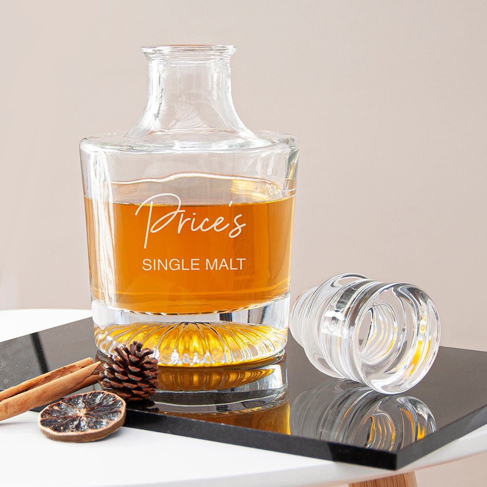 Personalised Round Decanter with Star Base