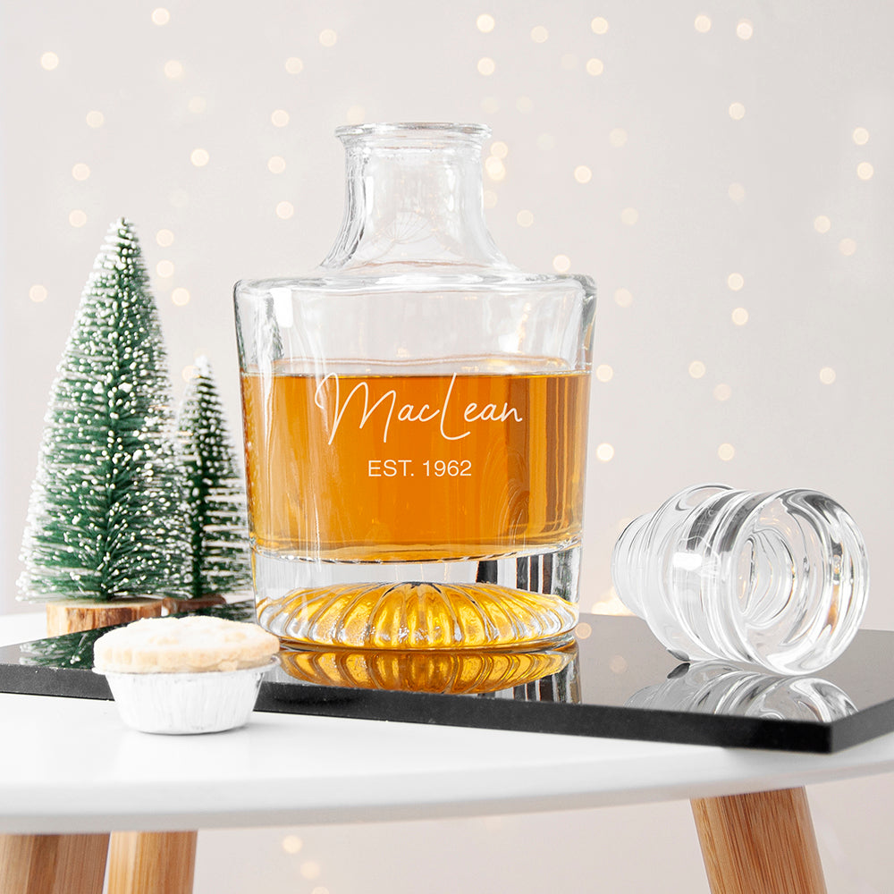 Personalised Round Decanter with Star Base