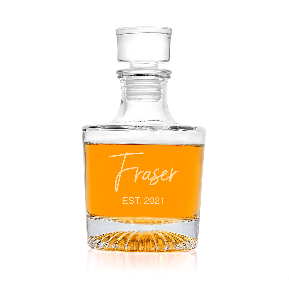Personalised Round Decanter with Star Base