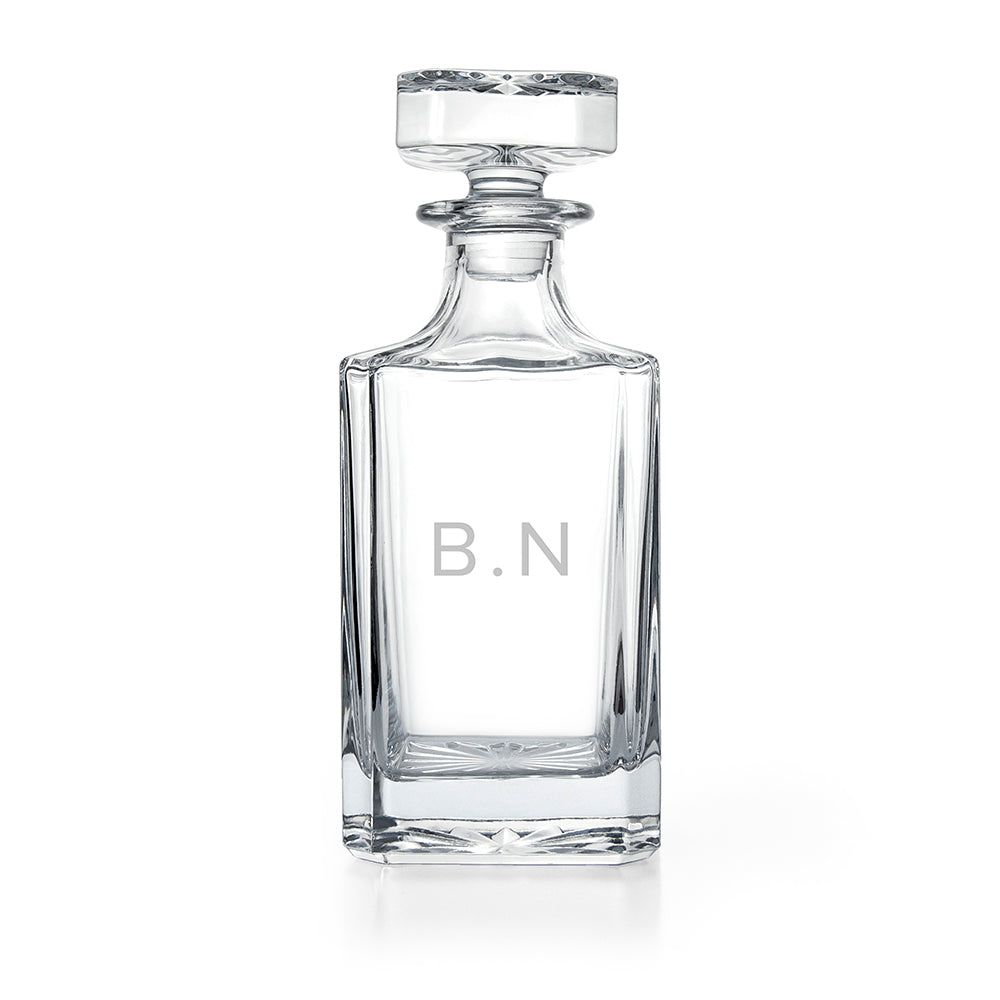 Personalised Classic Initials Square Decanter with Stopper
