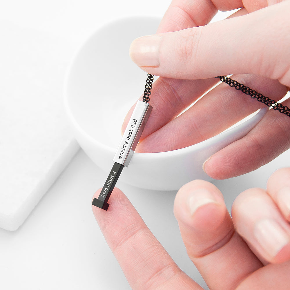 Personalised Men's Silver Hidden Message Capsule Necklace