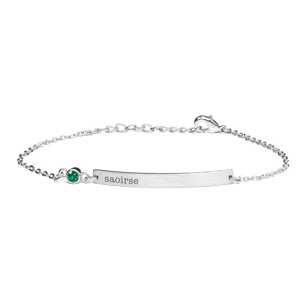 Personalised Silver Birthstone Crystal Bracelet
