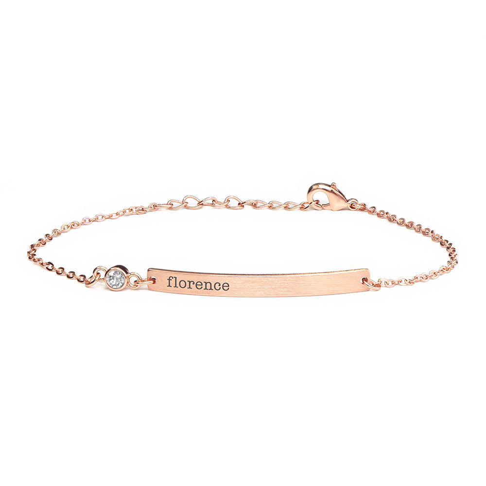 Personalised Rose Gold Birthstone Crystal Bracelet