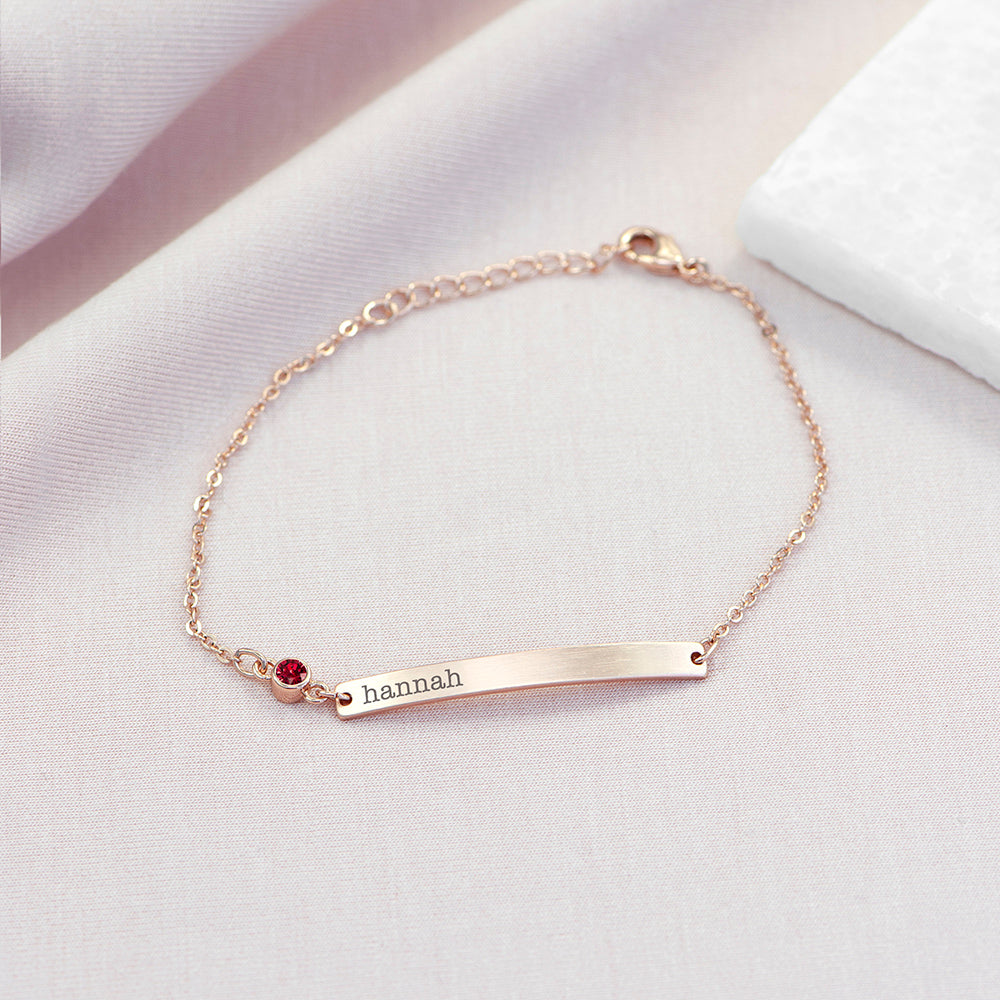 Personalised Rose Gold Birthstone Crystal Bracelet