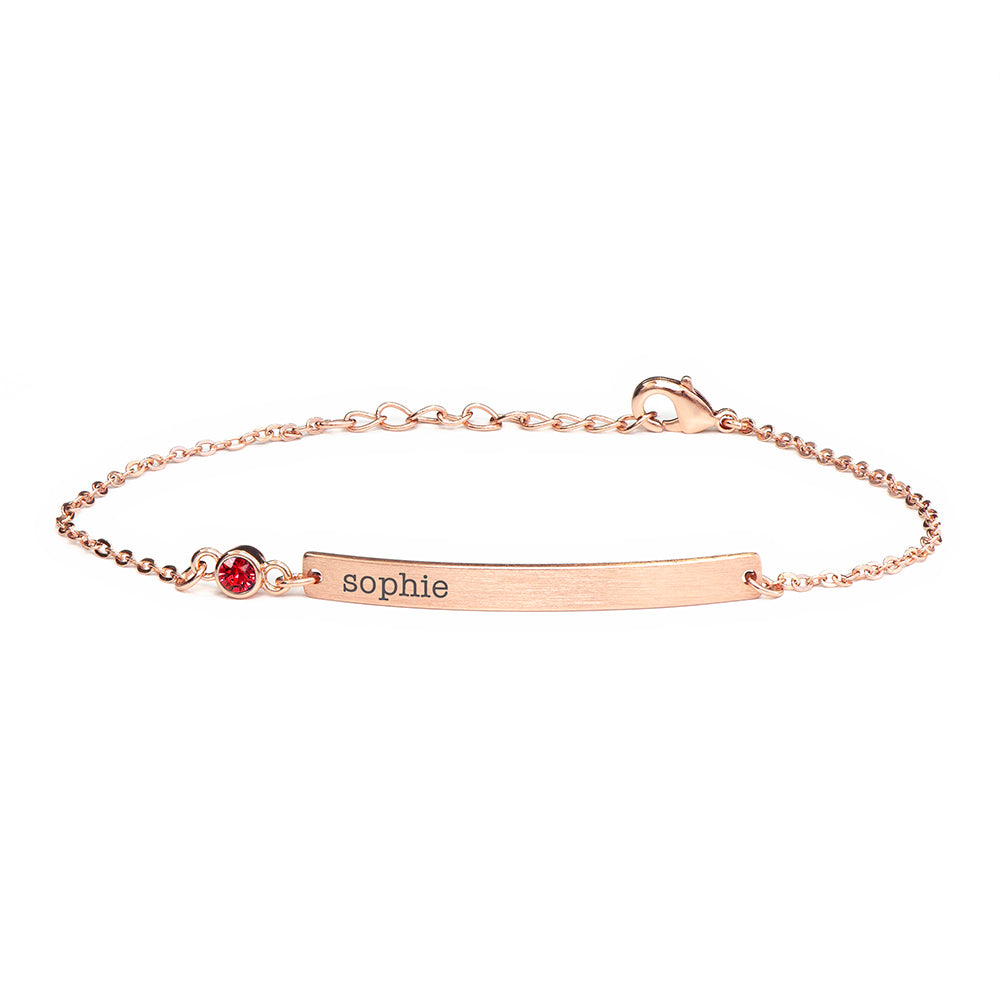 Personalised Rose Gold Birthstone Crystal Bracelet