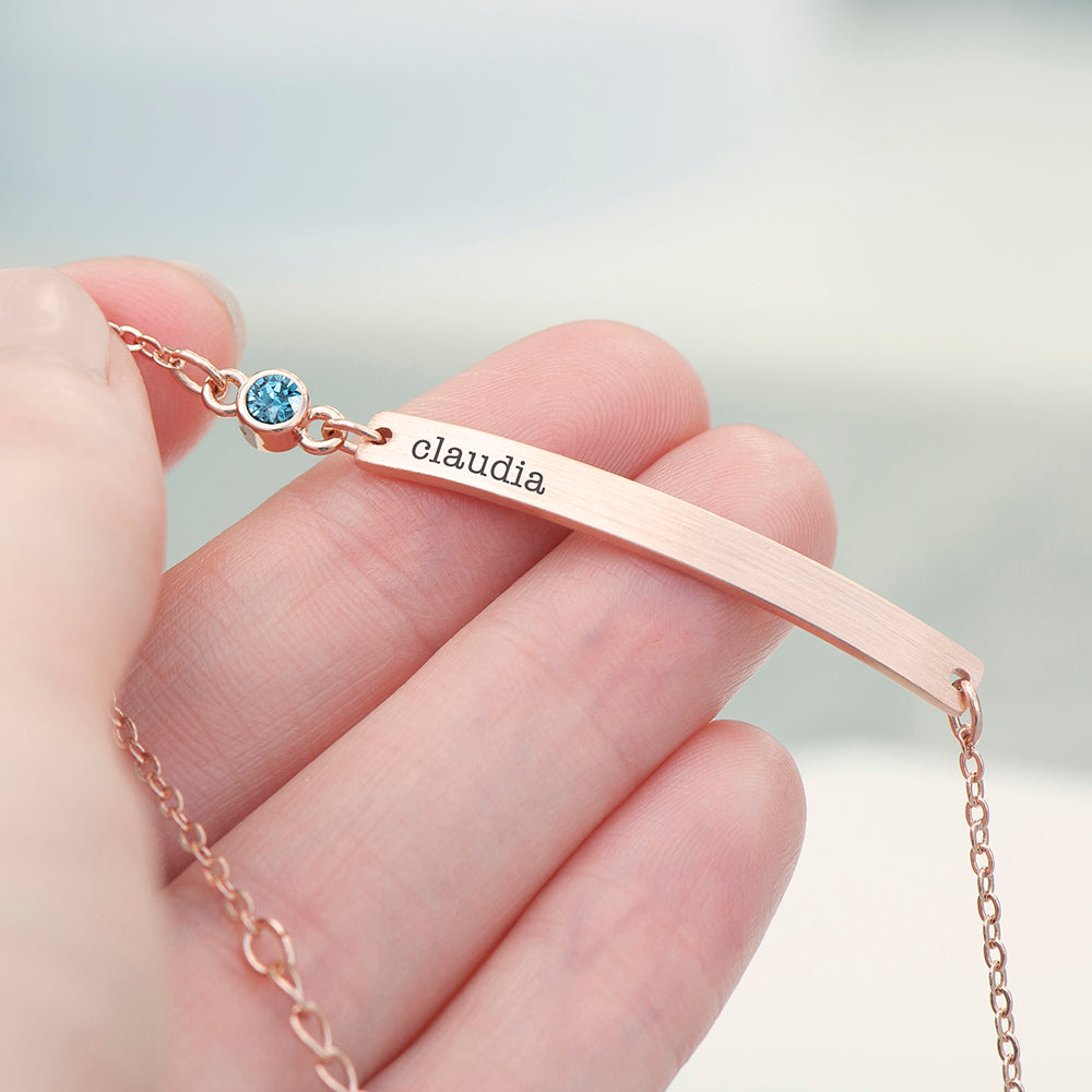 Personalised Rose Gold Birthstone Crystal Bracelet