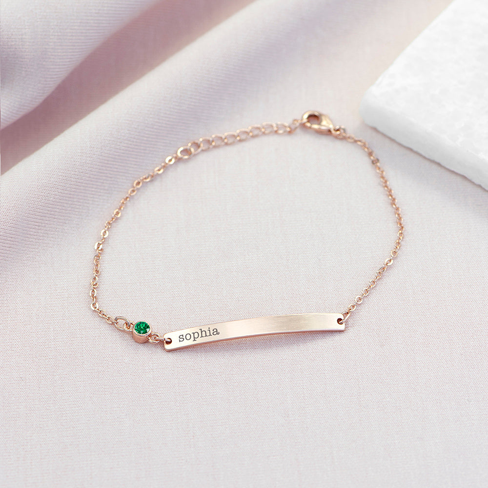 Personalised Rose Gold Birthstone Crystal Bracelet