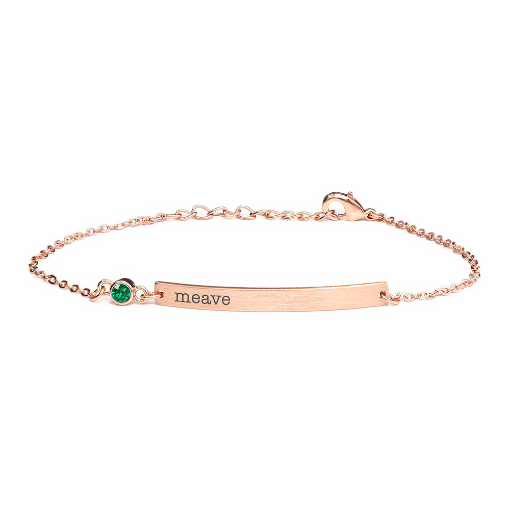 Personalised Rose Gold Birthstone Crystal Bracelet